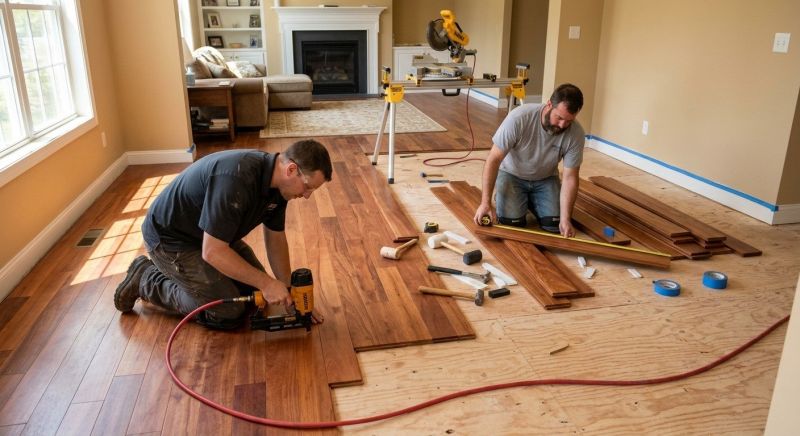 Cherry Floor Installation in Leander, TX